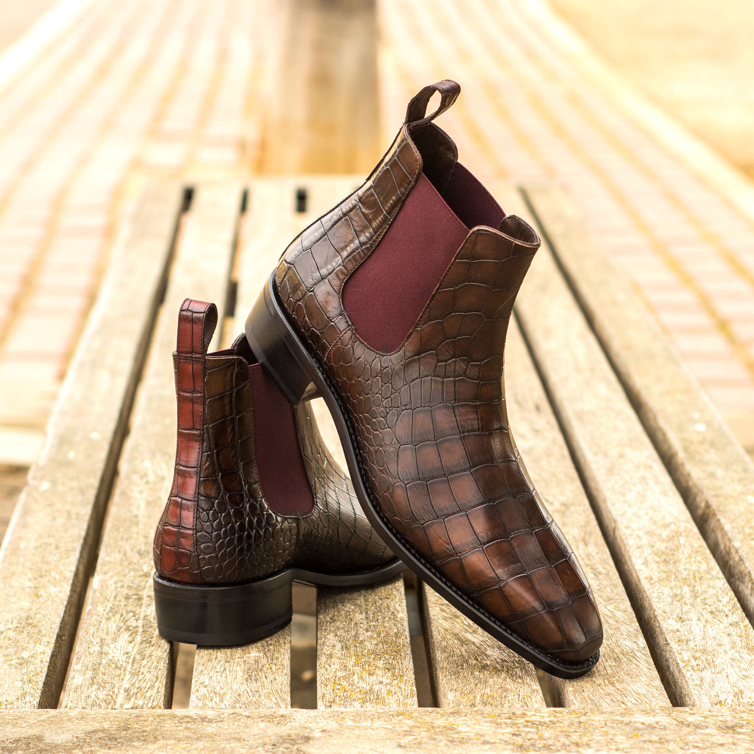 Men's Chelsea Boot Plus Embossed Croco Leather – Ephraims David Las ...
